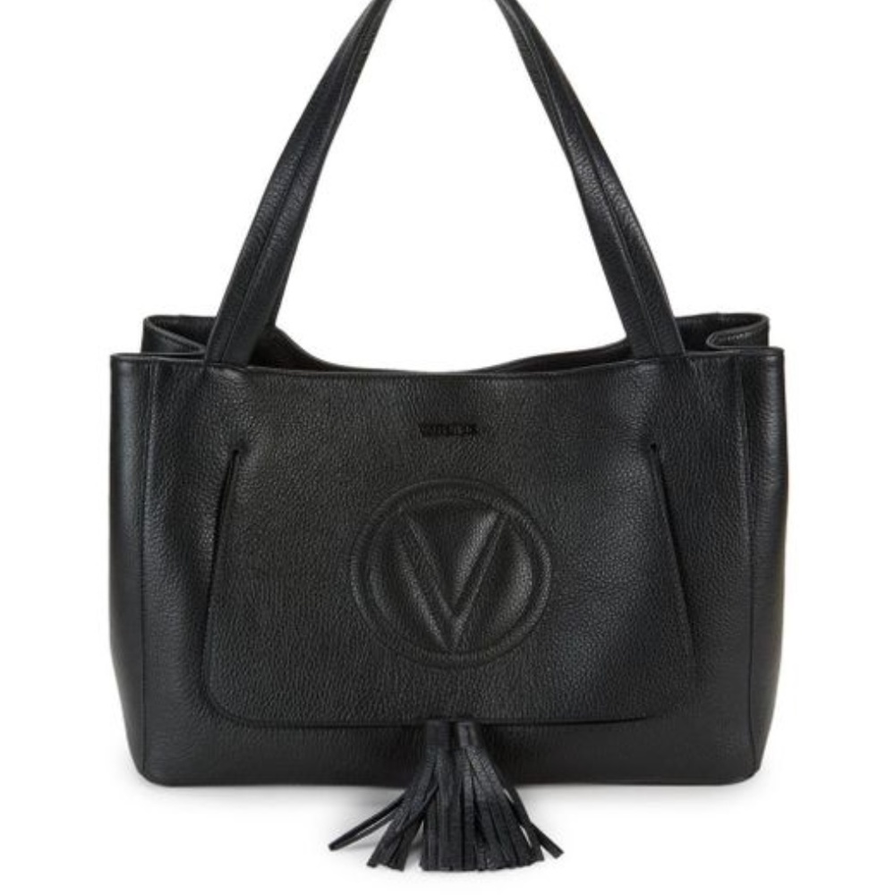 Mario Valentino spa brand Black Leather Tote
